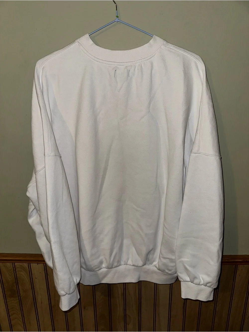 PLAYBOY White Crewneck Sweatshirt with Blue Sneaker Graphic